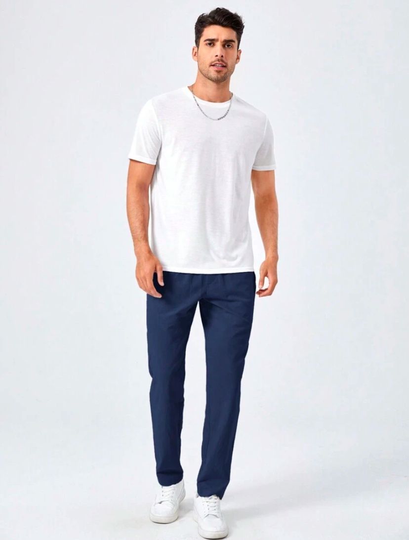 Knit Navy Trousers 3